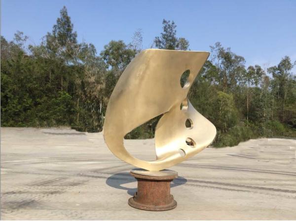 Outdoor Abstract Steel Sculpture , Bronze Art Sculpture For Garden Ornaments