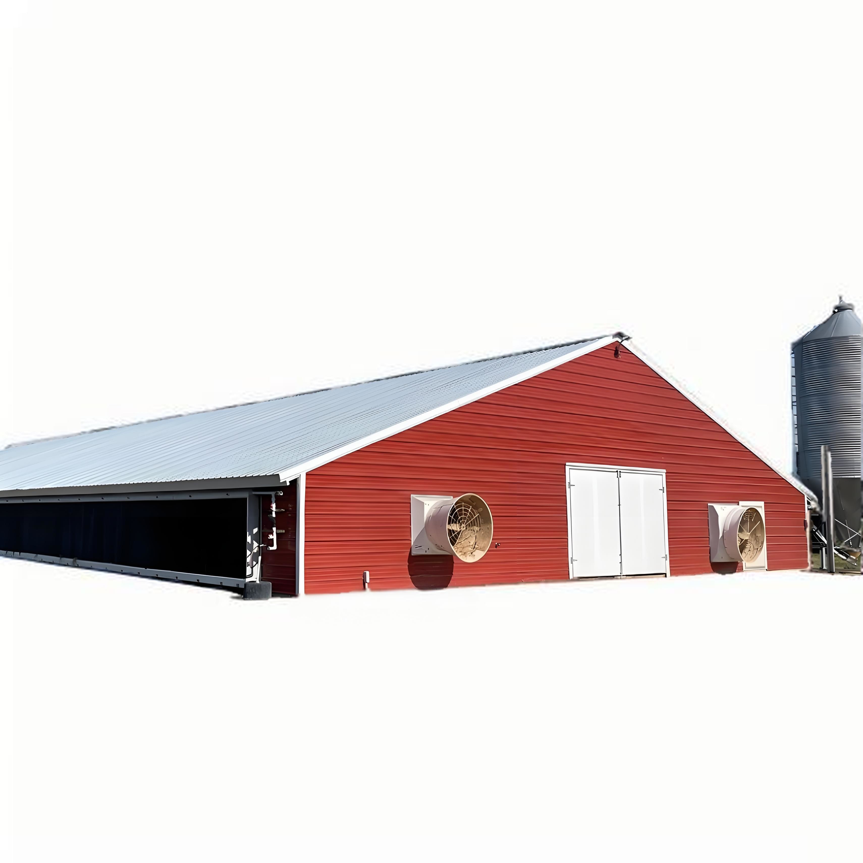 Easy Install Steel Structure Poultry House Painting Galvanized Surface Chicken Farm Building