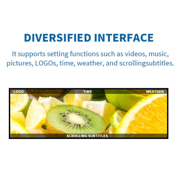 24.5 Inch Ultra Wide Stretched Bar LCD Shelf , Digital Advertising Display 500cd/m2