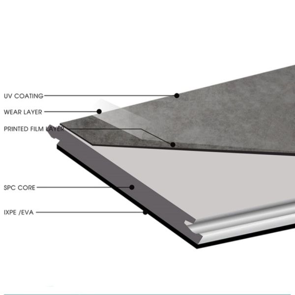 4.5mm 5mm 6mm imperméable à l' eau Spc Piso 4mm verrouillage Cliquez Lvt Spc plancher en PVC