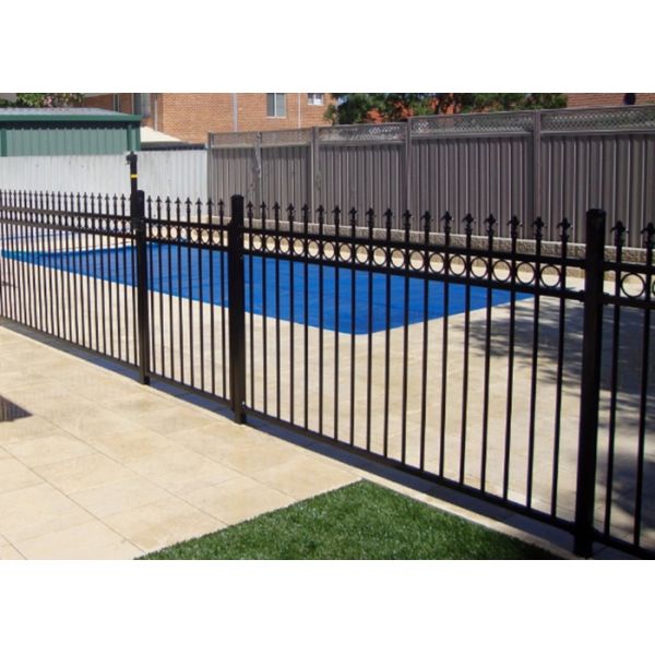 Commercial Automatic Driveway Gates Picket Steel Fence Eco Friendly