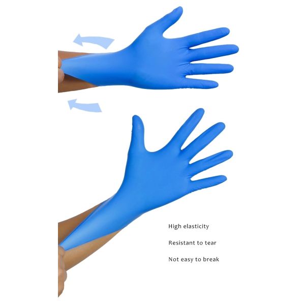 Голубая перчатка нитрила рассмотрения Dispsoable пудрит свободный 12 дюйма для медицинского использования