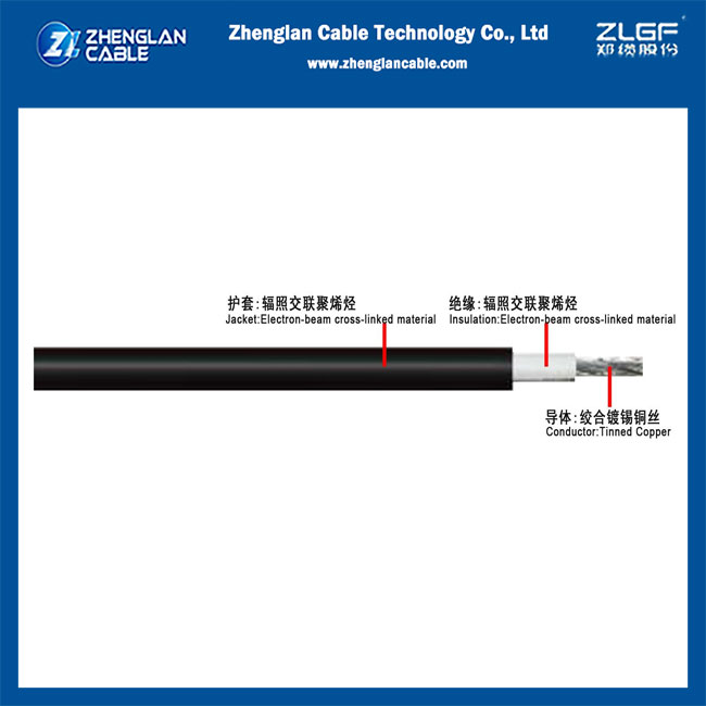 Кабель 4mm2 AC1KV/DC1.5KV 200M черноты XLPO фотовольтайческий солнечный/КРЕН H1Z2Z2-K