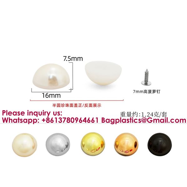 7mm 9mm 12mm 15mm 16mm 18mm Alloy Mushroom Dome Shape Rivet,Jeans Clothing Bags Rivets Half Ball ABS Screw Rivet for DIY Garment Leather Craft Belt Wallet Bag Decoration Hardware