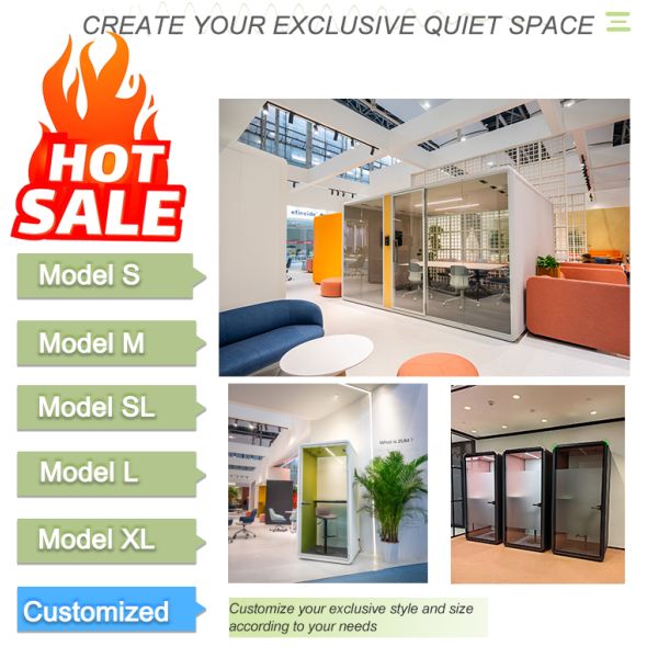 Stand Alone Meeting Pod in Private Space Soundproof Glass Booth Portable Office for Work