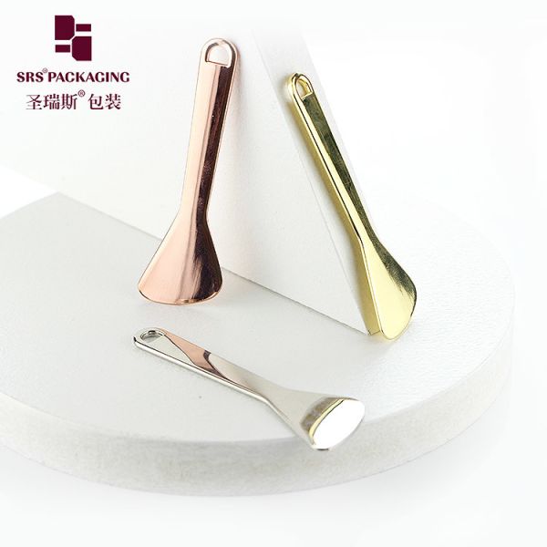SPA skin care luxury zinc alloy flat gold silver cosmetic spatula metal