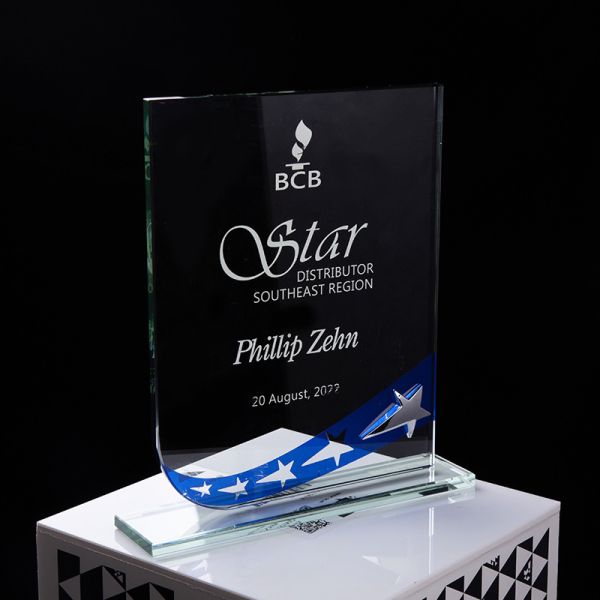 Encourage Souvenir Plastic Crystal Trophy Cup With Laser Engraving