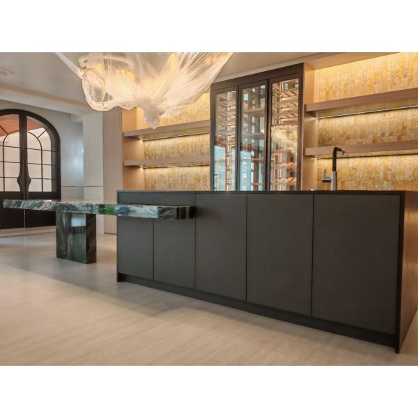 Charcoal Gray Stainless Steel Wine Storage Cabinet