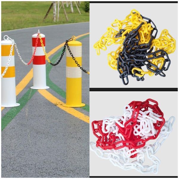 Желтый чёрный красный белый пластиковый дорожный конус предупреждение безопасности изоляция цепочка гостиницы изоляция пирс знак подвеска