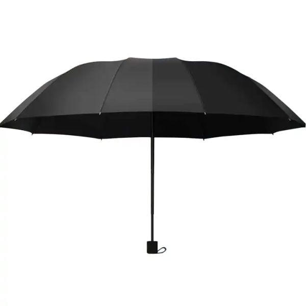 Custom Black Wood Aluminum Hand Commerical Foldable Umbrella with Minimalism Style