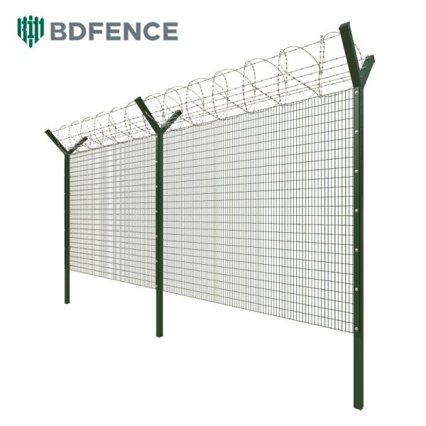 6x6 Reinforcing 3D Curvy Pvc Coated Welded Wire Mesh Fencing Metal Security Fence Panels for Airport