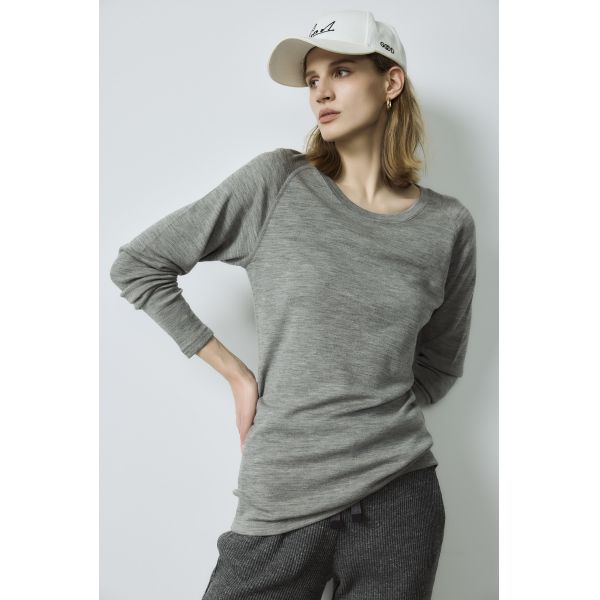 Grey Merino Wool Thermals Base Layer Wool Long Sleeve Shirt Women'S Jogger Pants