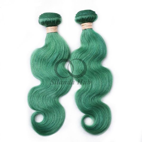 Green Body Wave Remy Human Hair Bundles Sew In Weave Bundles Brazilian Bundle Deals
