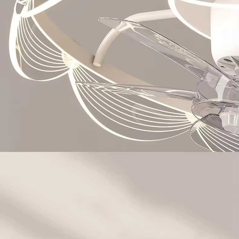 SENKAI Французский кремный стиль спальная лампа Творческий потолочный фан-лампа Теплая и романтичная мастер спальная студия фан-лампа