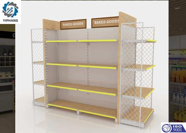 SUS304 Metal Retail Shelving Units Gondola Shelving System For Grocery Store