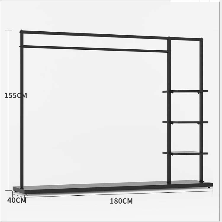 Commercial Sectional Display Furniture Gold Clothing Rack with Shelves and Wheels