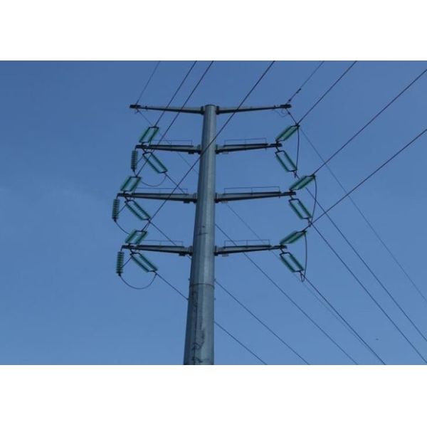 Middle Voltage 69kv 45-60FT Steel Electric Pole Anti Corrosion