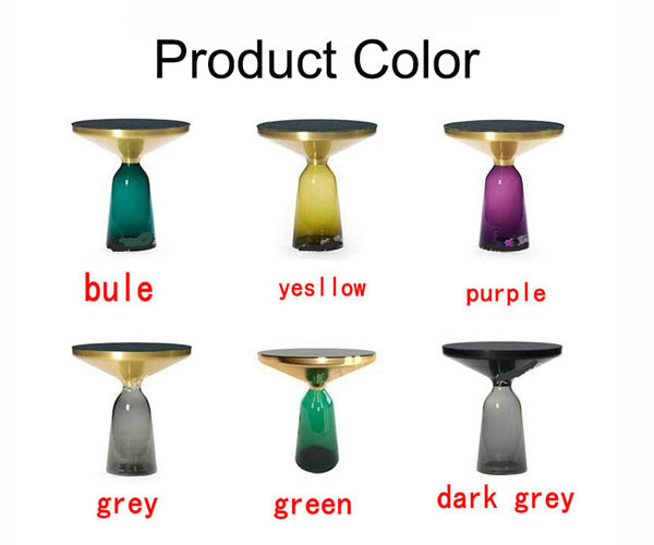 75x47CM Luxury Center Tables Round Bell Nesting Coffee Table Black Glass Base