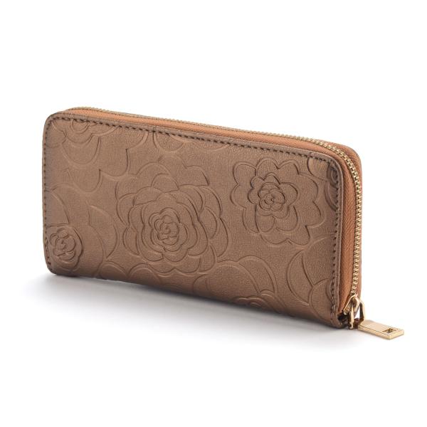 as senhoras de 19x9.5cm Debossing embreiam a bolsa, a carteira dobrável em três partes de couro das mulheres de BSCI com bolso da moeda