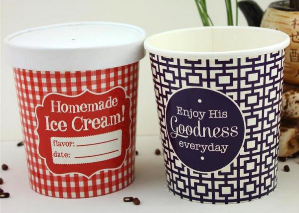 Restaurant Take Away Paper Soup Cups With Lids Biodegradable Anti - Breakage