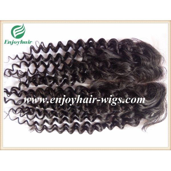 Lace top closure 4''x4'' ,malaysian virgin hair natural color curly 10''-24''length