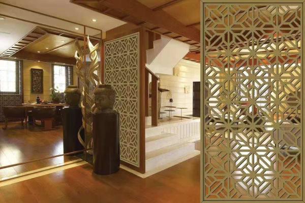 Stainless Steel Screen Partition Cnc Decorative Metal Screen Panels Inox Dining Hall Divider