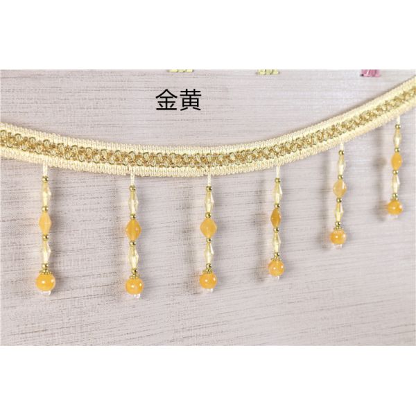 Handmade fashionable chain beads lace tassels fringes for curtain/sofa/pillow decoration