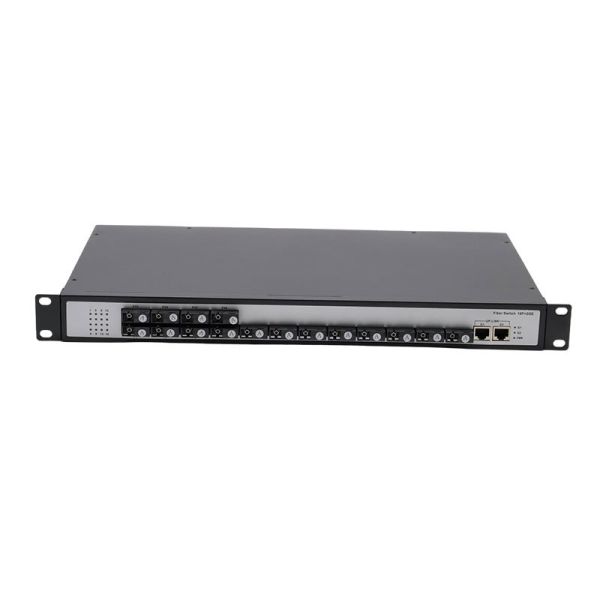 Rackmount 100 Mbps Fiber Switch 16 Port SC Fiber 2 Gigabit RJ45 Uplink