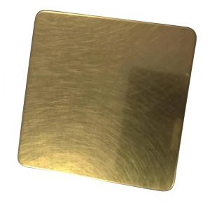 couleur de gravure à l'eau-forte d'or de feuille d'acier inoxydable de finition
