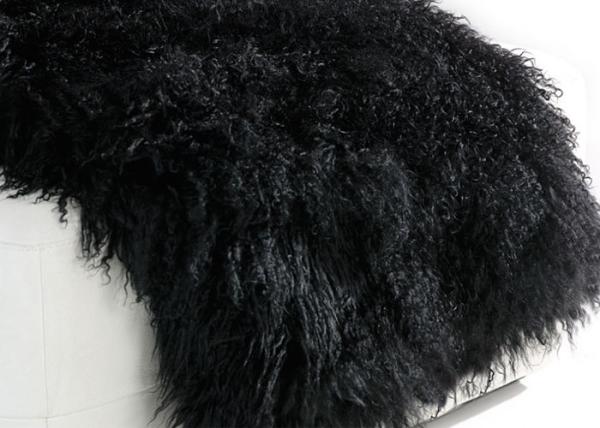 Mongolian Lamb Fur Pillows , Lumbar Mongolian Tibetan Sheepskin Pillows