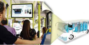 Internet Conectado Digital Bus Signage Wide Dot Pitch Display Solution para