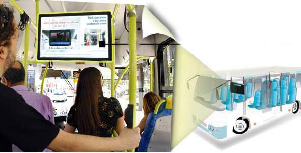 Internet Connected Digital Bus Signage Wide Dot Pitch Display Solution For Roof / Wall Installation