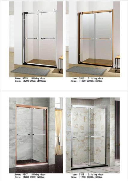Two Panel Sliding Glass Shower Doors Glass Thickness 6mm With PVC Waterproof Strip