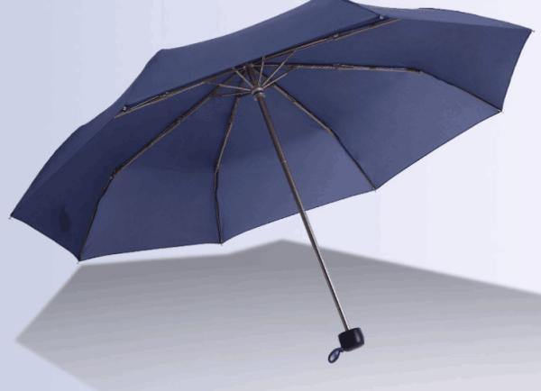 Dark Blue Manual Open Umbrella , Mens Ladies Compact Windproof Umbrella 21 Inches