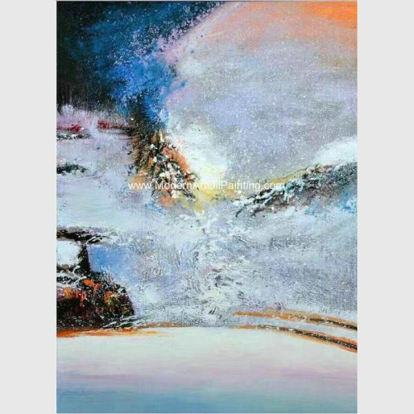 Arte moderna abstrata pintado à mão da parede das pinturas de paisagem na lona para a decoração