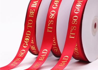 Wholesale Custom Satin Ribbon with Gold Foil Logo Luxury Ribbon for Boutiques