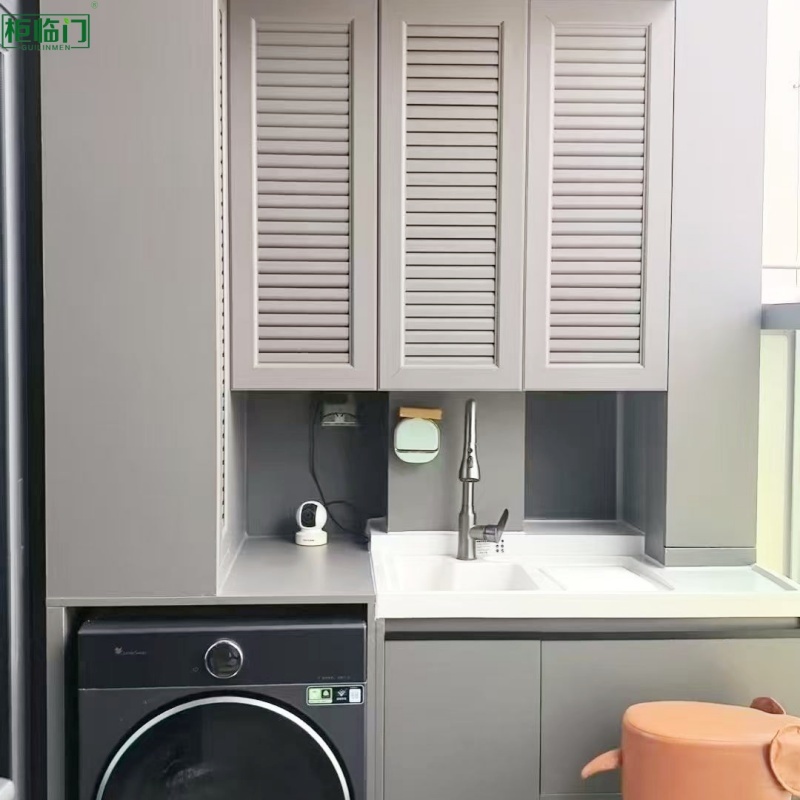 Modern Balcony Aluminum Cabinet Moisture Proof With High Sun Protection