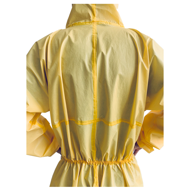 PE Type 3 Disposable Coveralls With Tape Disposable Chemical Coverall For Oil Cleaning