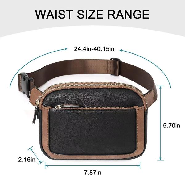 NEW CROSS-BORDER CROSSBODY FANNY PACK WITH ADJUSTABLE STRAPS FAUX LEATHER FOR WOMEN