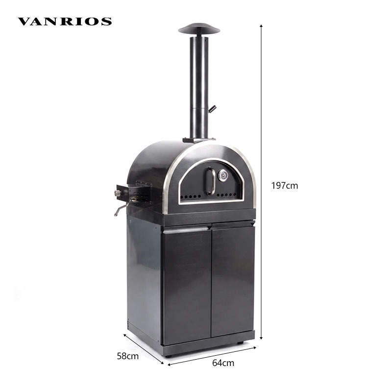 SUS304 Stainless Steel Gas Pizza Oven BBQ Grill Station For Outdoor Kitchen