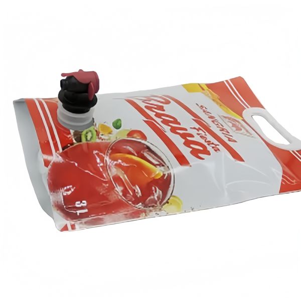 FDA Certified 3L Boxed Fruit Wine Pouch Wine Packaging With Handle