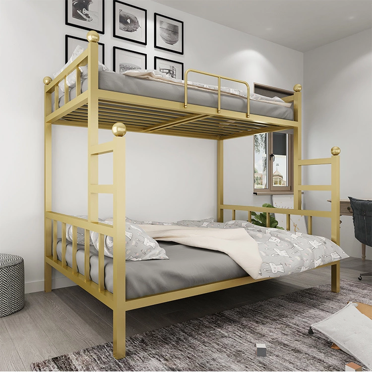 School Furniture Adult Full Size Metal Garden Bunk Bed for Space Saving in Queen Loft Bed