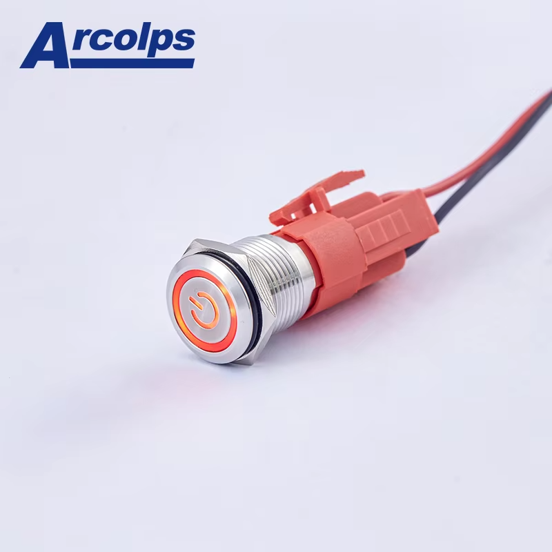 16mm 10A Waterproof Momentary Push Button Switch Industrial