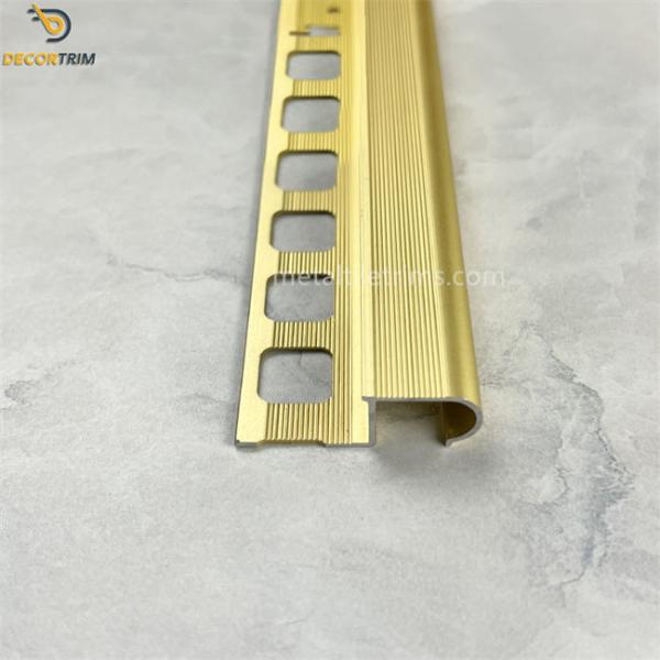Aluminum Strip For Tiles Double Edge Tile Trim , Diall Tile Trim Corners Matt Gold