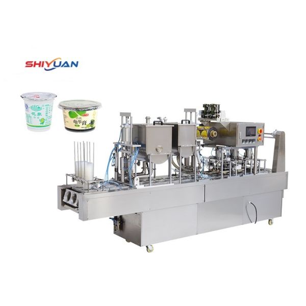 Curd Cup Automatic Bottle Filling Capping Labeling And Sealing Machine OEM 9KW 380V