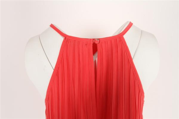 100% Polyester Utility Gilet Vest Red Ladies Sleeveless Tops