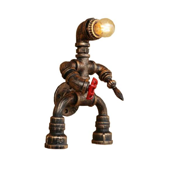 Steam punk wall lamp creative restaurant hall corridor stair iron robot wall light （WH-VR-43）
