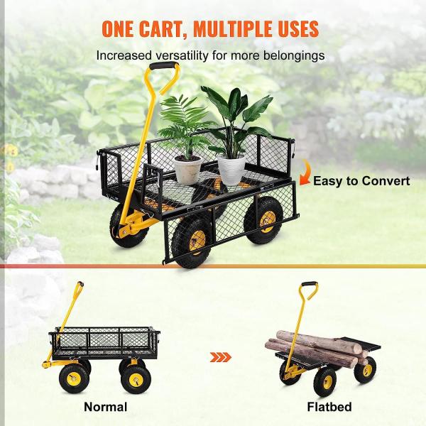 Outdoor Garden Heavy Duty Utility Portable Large Capacity Camping Collapsible Wagon Cart With All-Terrain Wheels