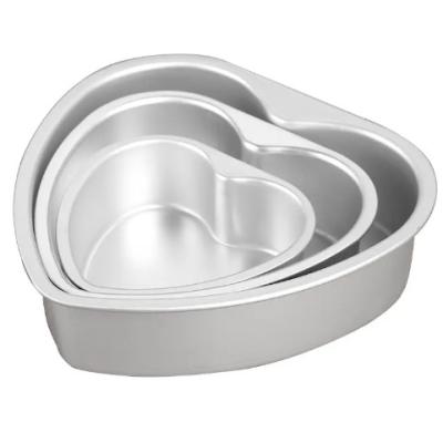 Aluminum Anode Heart Shaped Cake Mold With Fixed Base Non Removable Baking Mold