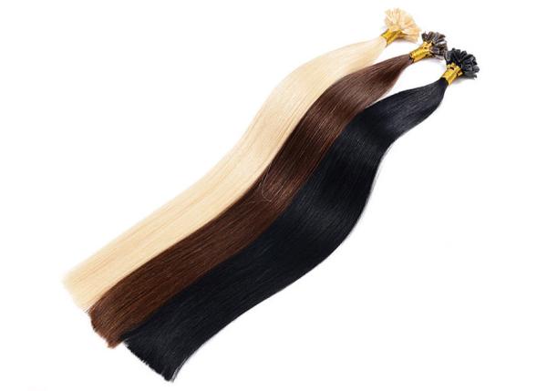 Extensões pre ligadas tiradas dobro do cabelo, extensões indianas pre ligadas do cabelo para mulheres negras